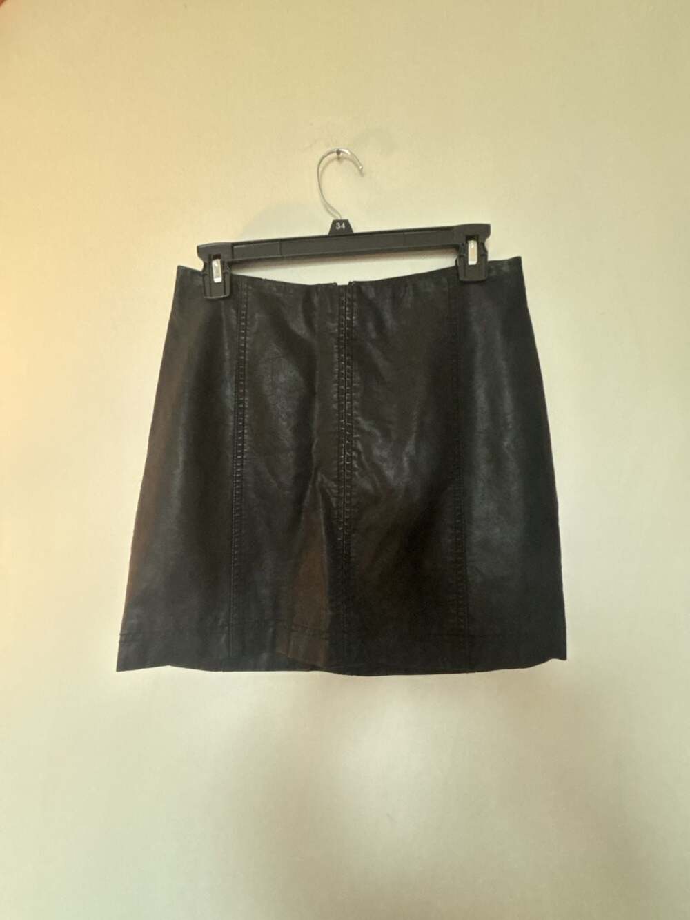 Free People Modern Femme Faux Leather Mini Skirt - Black - 12